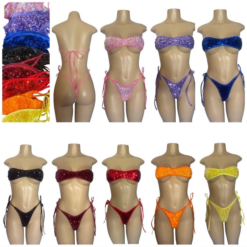 Sparkling Sequin Bikini Set - Vibrant Collection